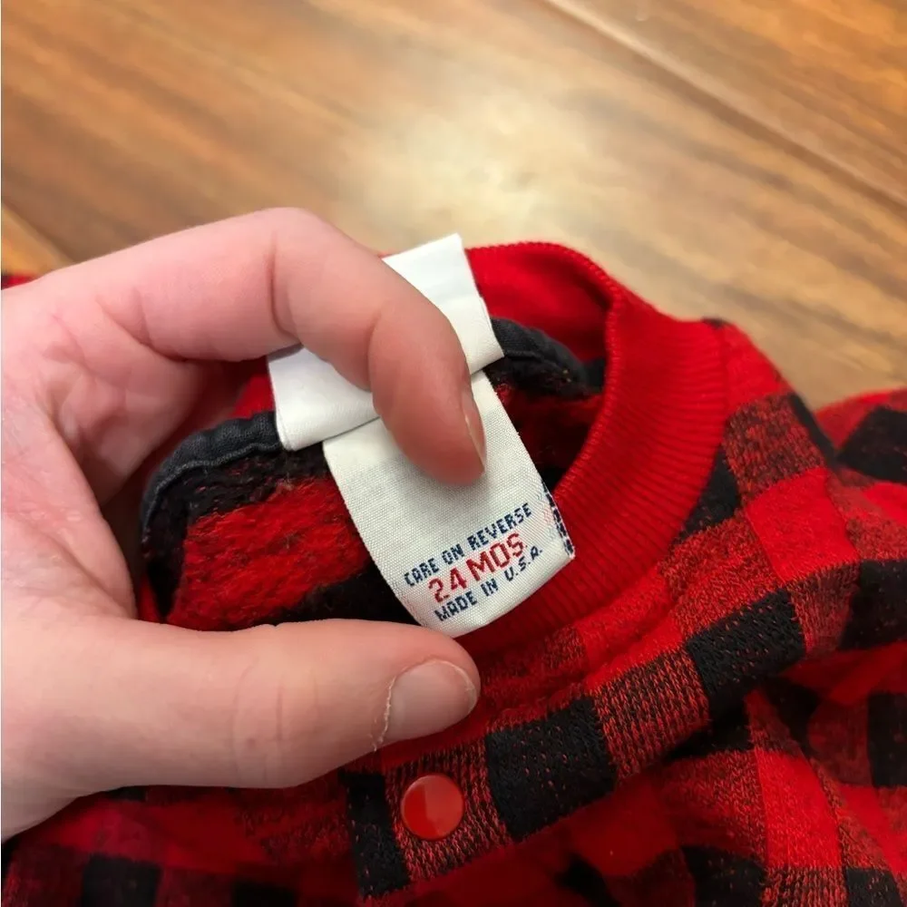 Osh Kosh B’Gosh Buffalo Plaid Red/Black Vintage Jumpsuit